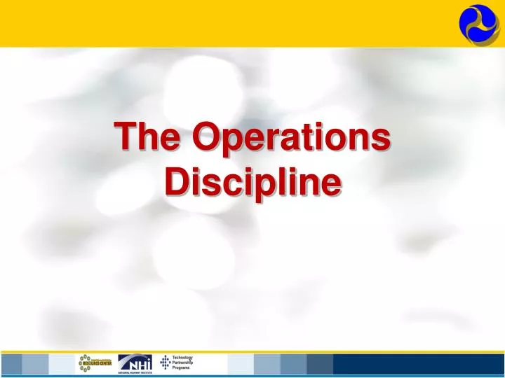 the operations discipline