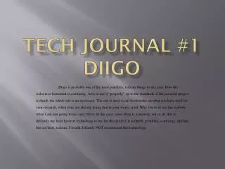 Tech Journal #1 Diigo
