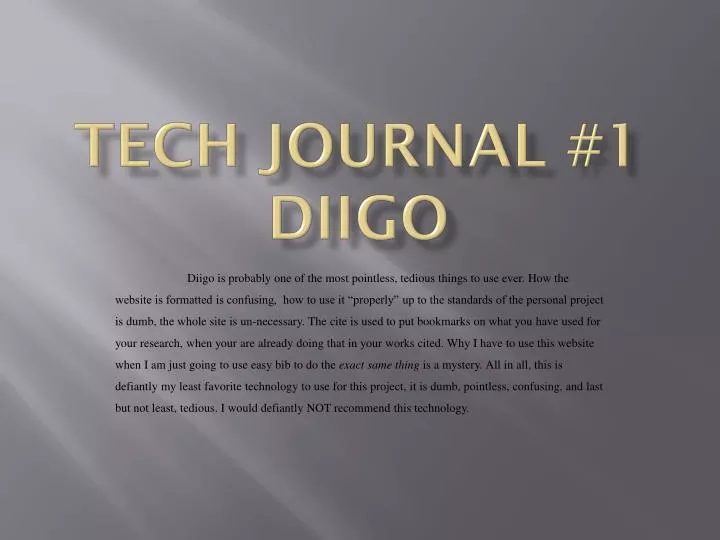 tech journal 1 diigo