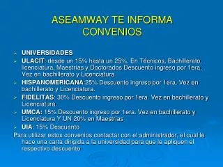 aseamway te informa convenios