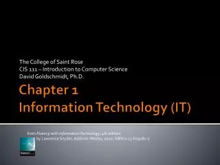 Chapter 1 Information Technology (IT)