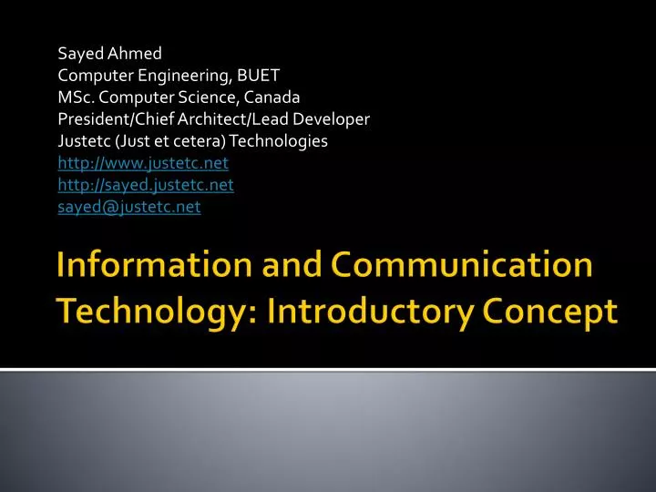 information and communication technology introductory concept