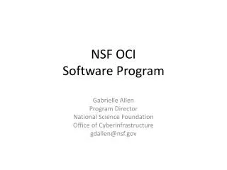 NSF OCI Software Program