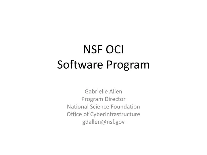 nsf oci software program