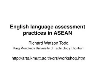 English language assessment practices in ASEAN