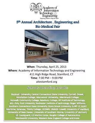 5 th Annual Architecture , Engineering and Bio Medical Fair