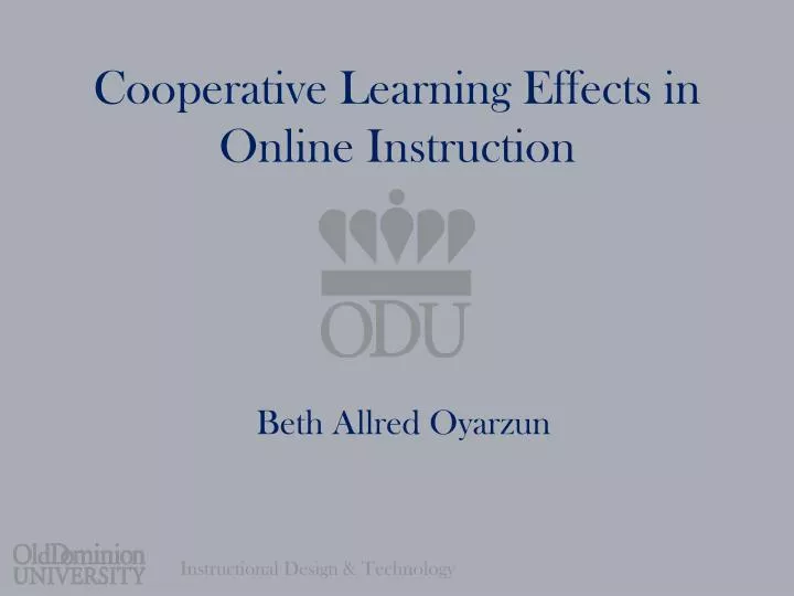 cooperative learning effects in online instruction