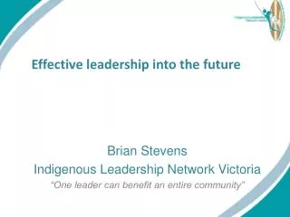Effective leadership into the f uture