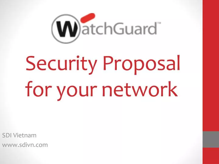 security proposal for your network