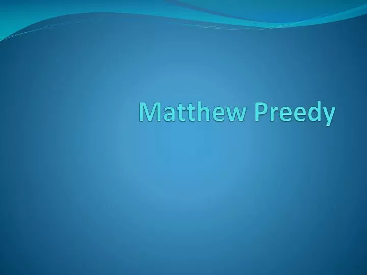 matthew preedy