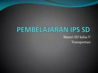 pembelajaran ips sd
