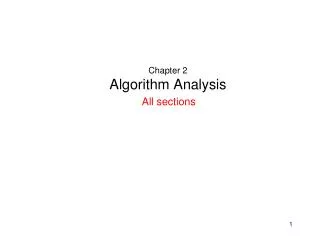 Chapter 2 Algorithm Analysis