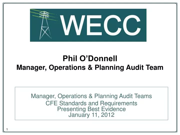 phil o donnell manager operations planning audit team
