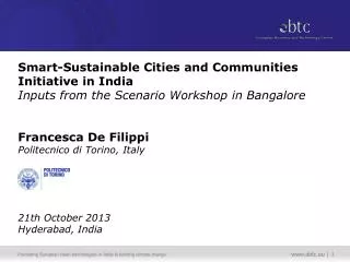 Scenario Workshop on Smart-Sustainable Cities and Communities Initiative in India
