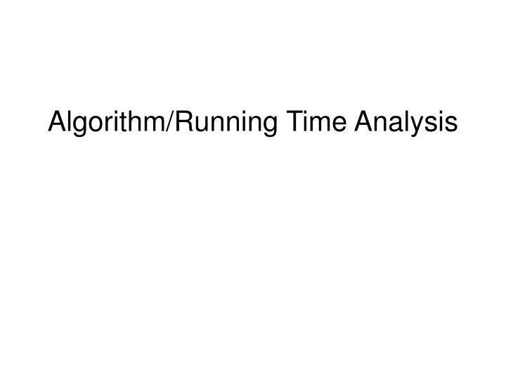 algorithm running time analysis