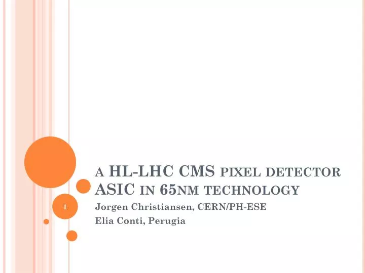 a hl lhc cms pixel detector asic in 65nm technology