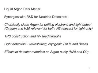 Liquid Argon Dark Matter: Synergies with R&amp;D for Neutrino Detectors: