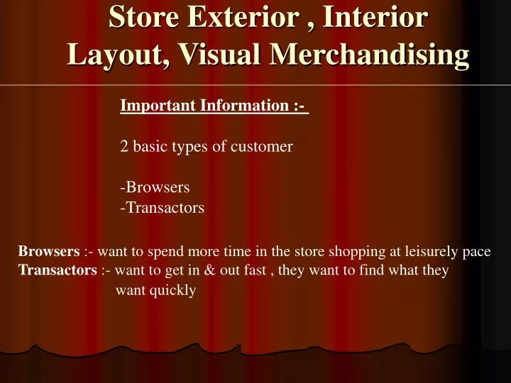 store exterior interior layout visual merchandising