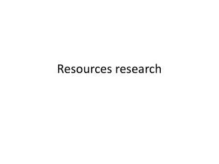 Resources research