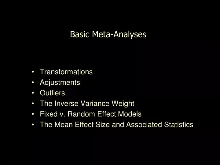 basic meta analyses