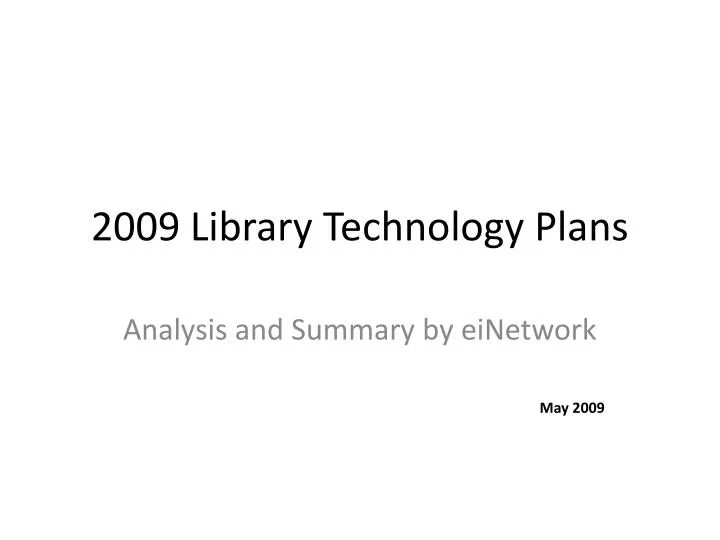 2009 library technology plans