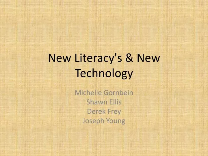 new literacy s new technology