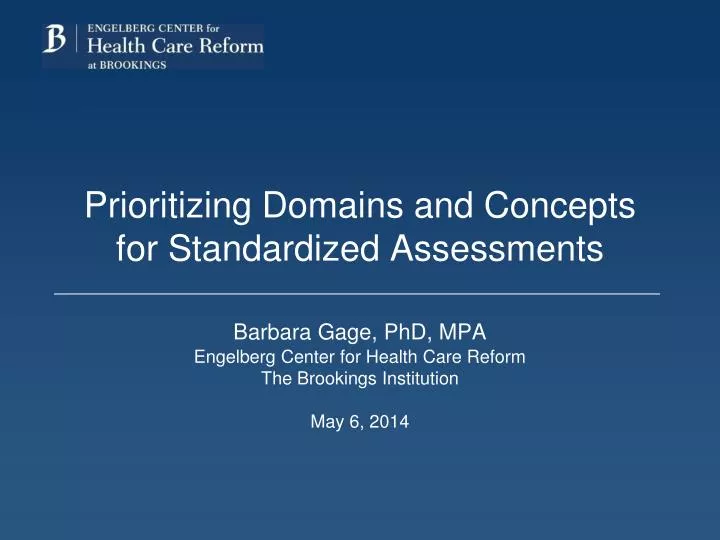 prioritizing domains and concepts for standardized assessments