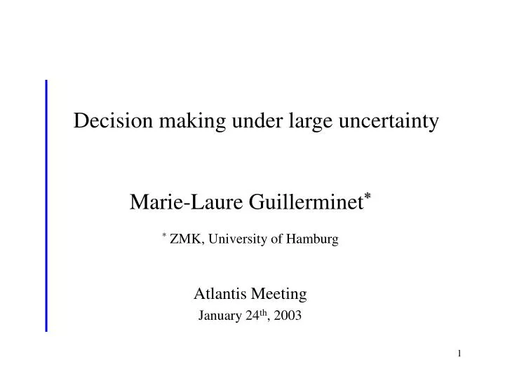 decision making under large uncertainty