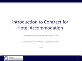 Introduction to Contract for Hotel Accommodation