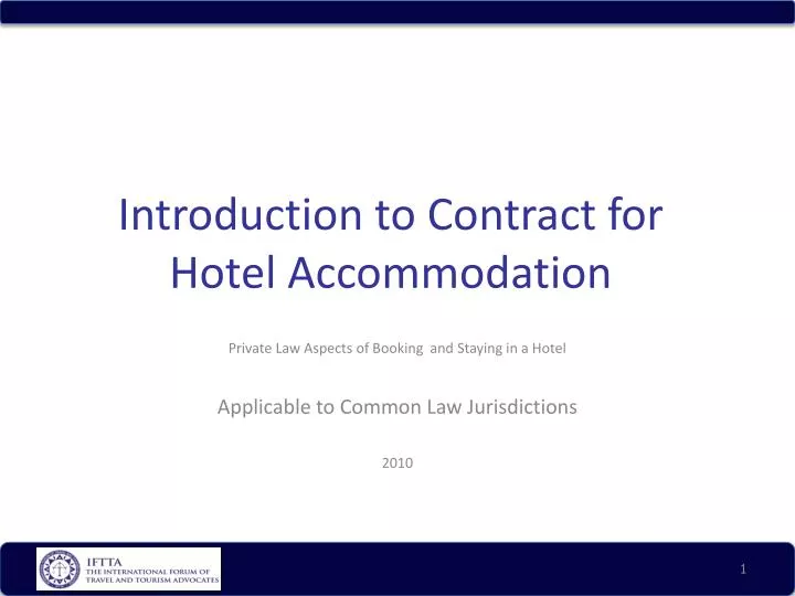 introduction to contract for hotel accommodation
