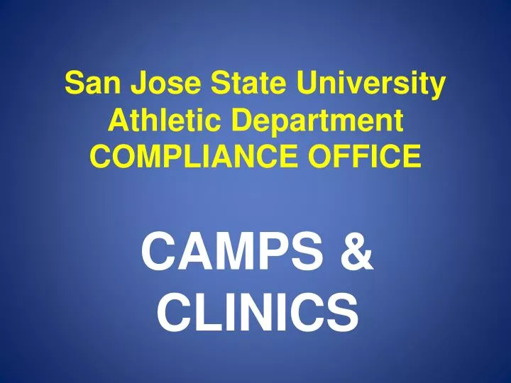 san jose state university athletic department compliance office