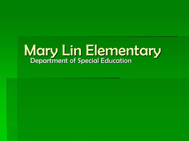 mary lin elementary