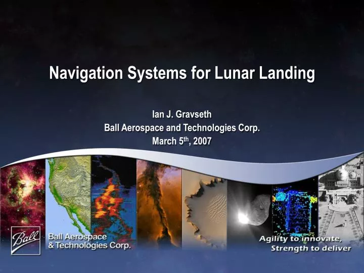 navigation systems for lunar landing