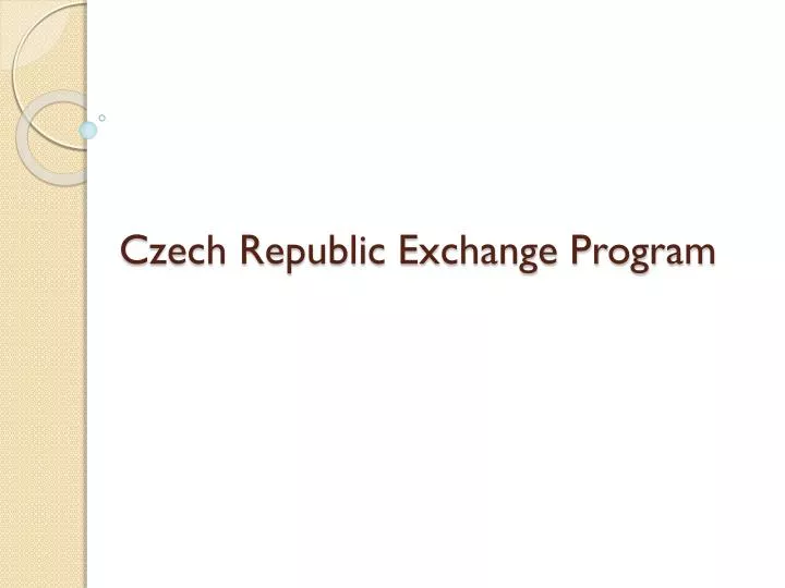 czech republic exchange program
