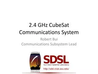 2.4 GHz CubeSat Communications System