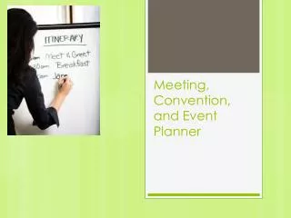 Meeting, Convention, and Event Planner