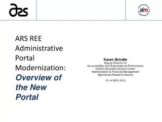 ARS REE Administrative Portal Modernization: Overview of the New Portal