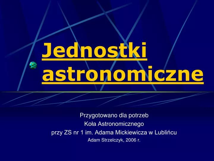 jednostki astronomiczne