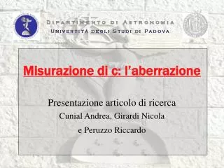 misurazione di c l aberrazione