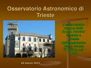 osservatorio astronomico di trieste