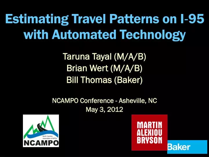 estimating travel patterns on i 95 with automated technology