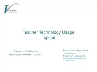 Teacher Technology Usage Topline