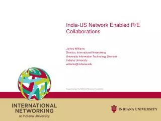 India-US Network Enabled R/E Collaborations