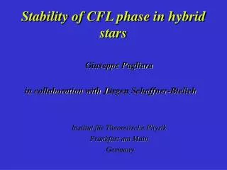 Stability of CFL phase in hybrid stars