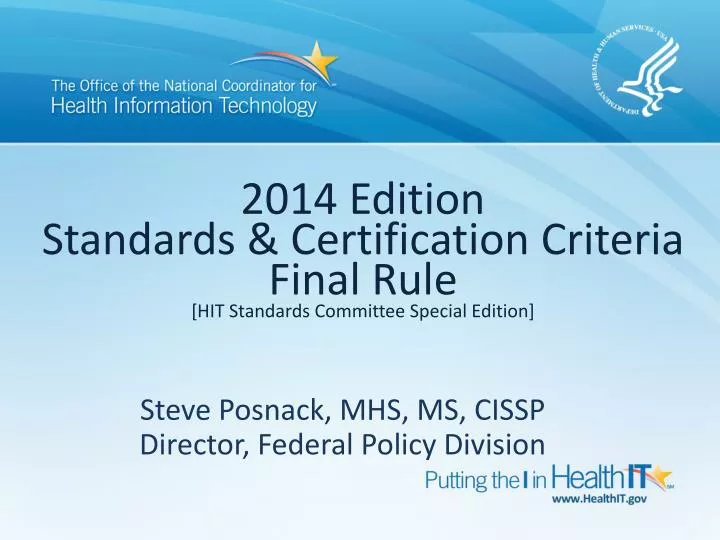 2014 edition standards certification criteria final rule hit standards committee special edition