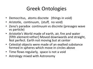 Greek Ontologies