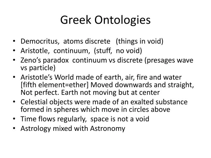 greek ontologies