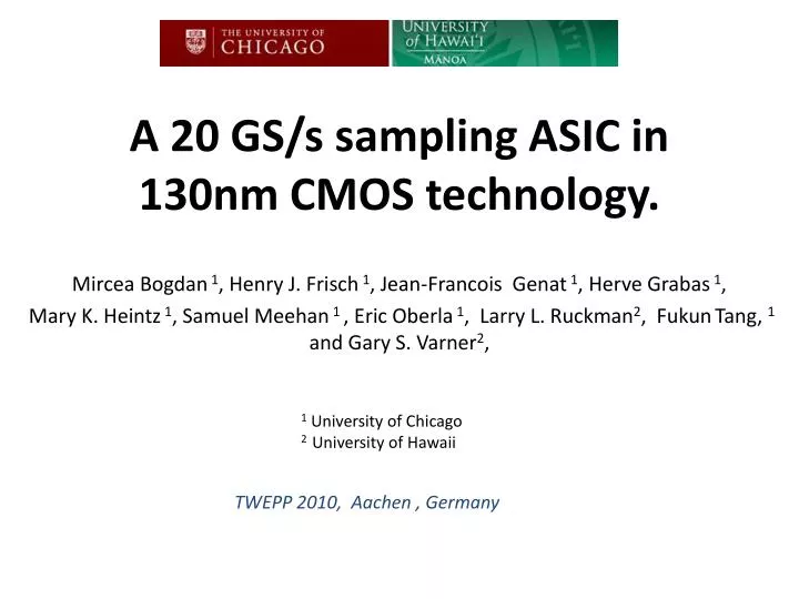 a 20 gs s sampling asic in 130nm cmos technology