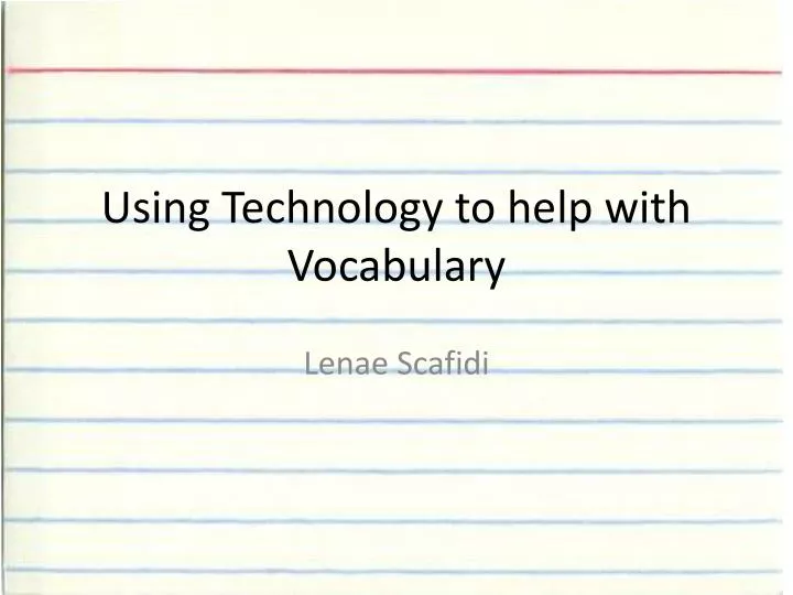 using technology to help with vocabulary