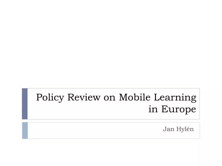 policy review on mobile learning in europe